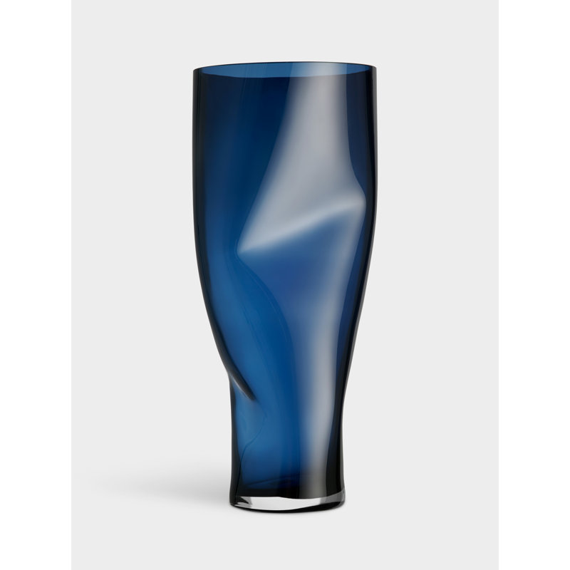 Vase de table en verre Squeeze, Bleu