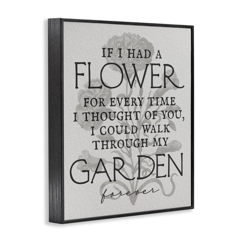  Romantic Garden Phrase Framed Giclee Art by Daphne Polselli, H 20 po x l 16 po, Giclée encadrée noir minuit