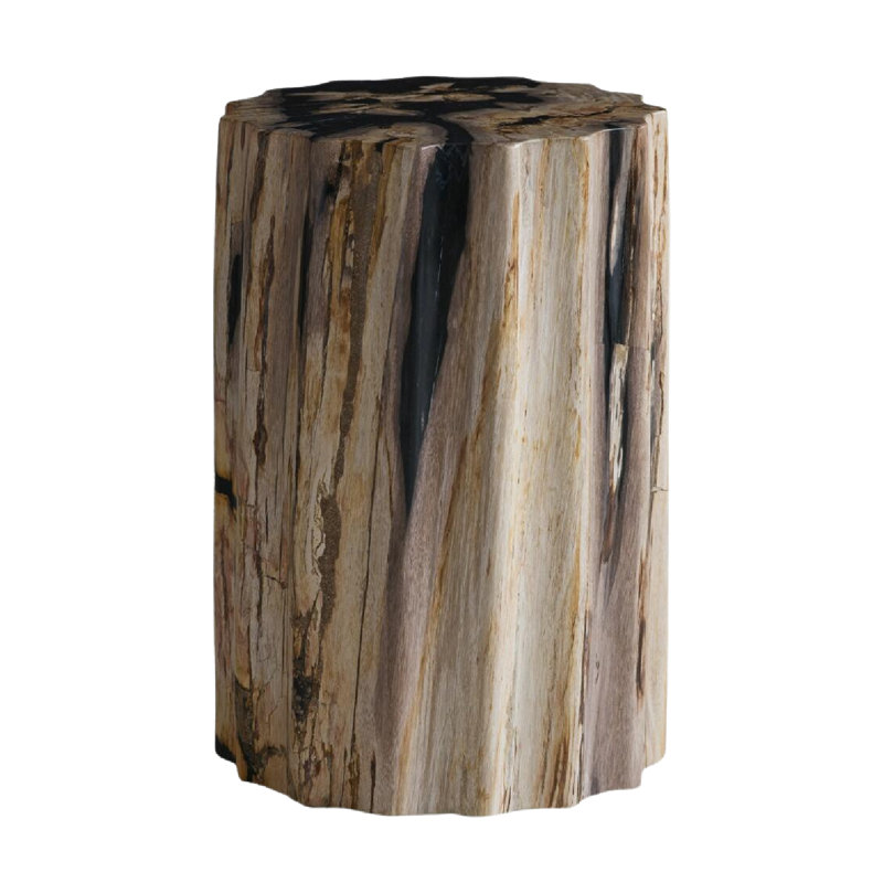 Petrified Solid Wood End Table