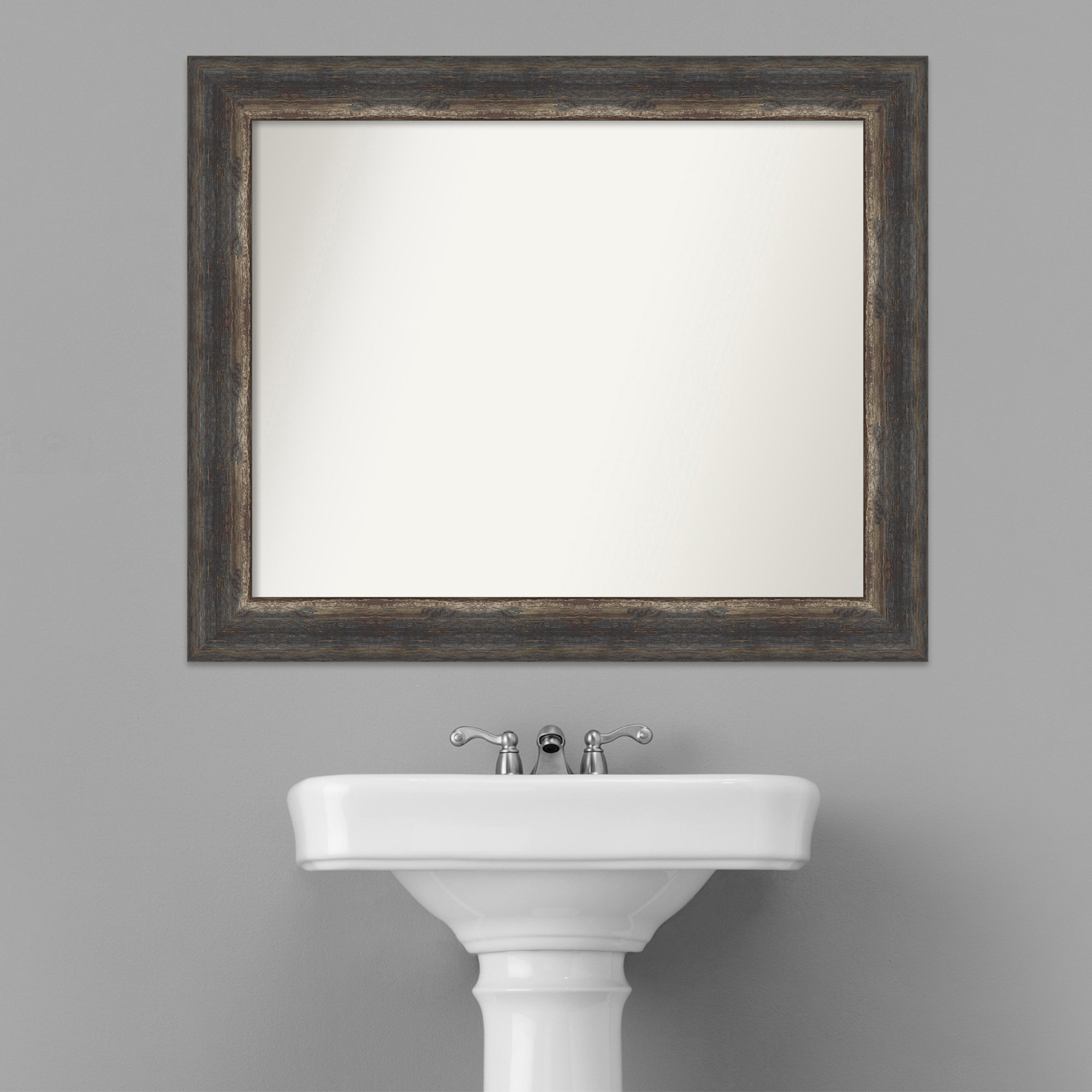 Loon Peak® Bark Rustic Char Bathroom Vanity Non-Beveled Wall Mirror ...