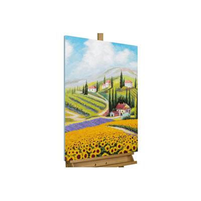 Hand -painted acrylic painting of summer nostalgia