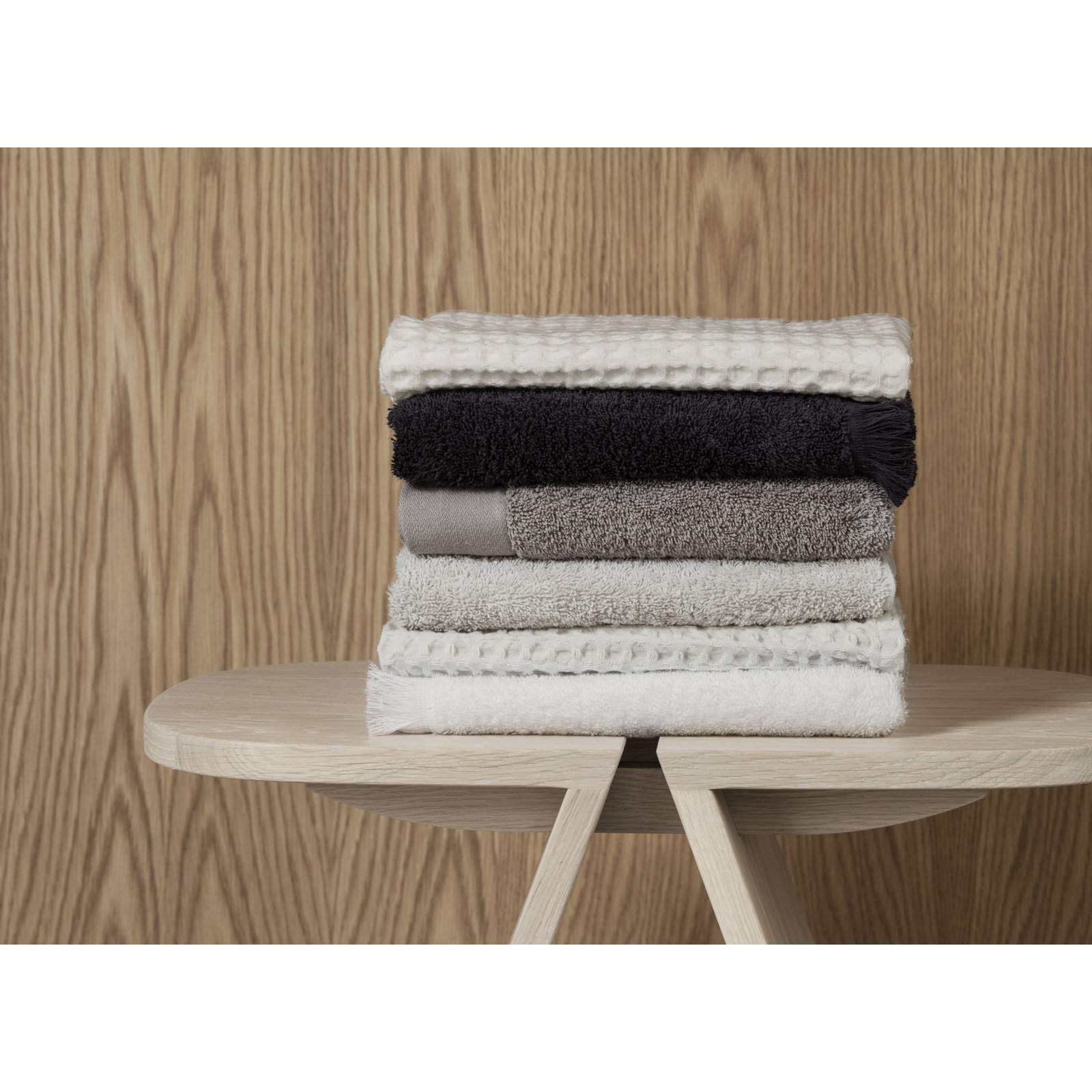 Waffle Cotton Washcloth Set, Moonbeam-Cream
