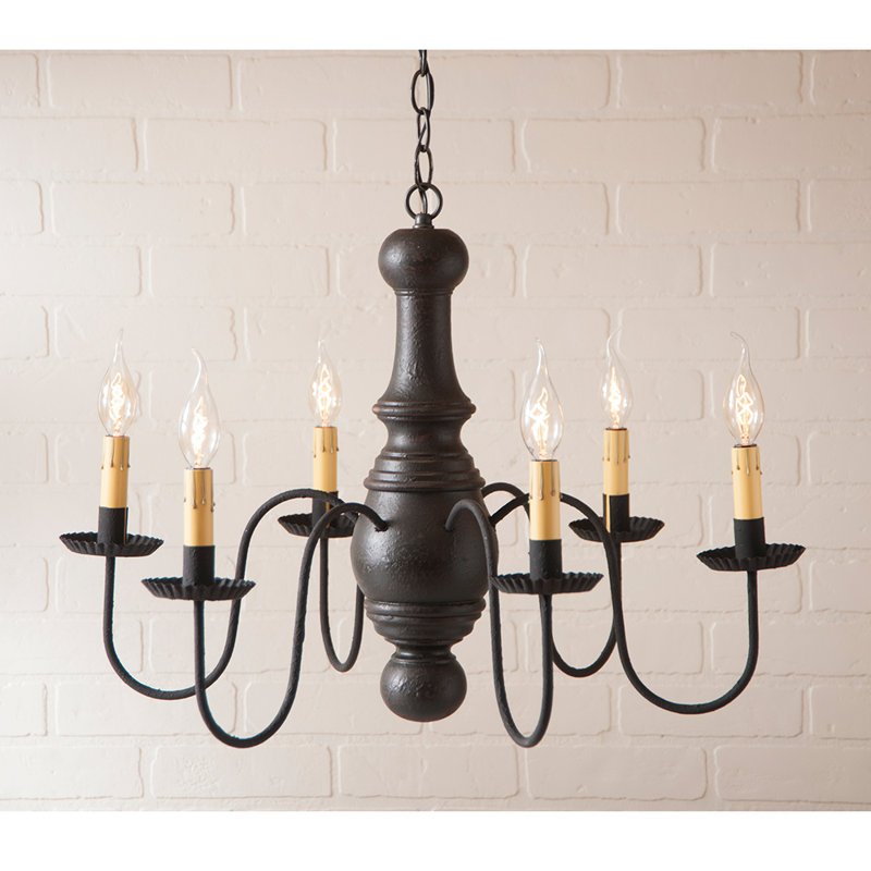 Smotherman 6 - Light Dimmable Classic / Traditional Chandelier, Americana Black