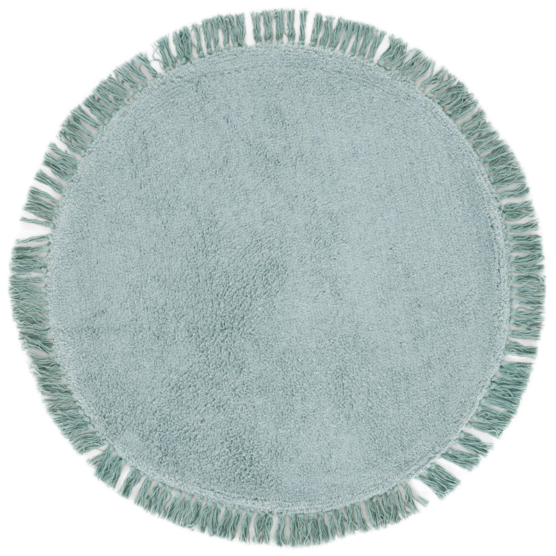 Damyron Handtufted Recycled Cotton Machine Washable Solid Color Rug, Round 3'