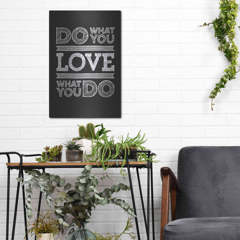 «Do What You Love» par GraphINC, art mural en métal, H 16 po x l 12 po