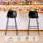  Modern PU Leather Bar Stools with Cushioned Seat – Comfortable Counter Height Kitchen Island Seating, Set of 2-936272307-936272317