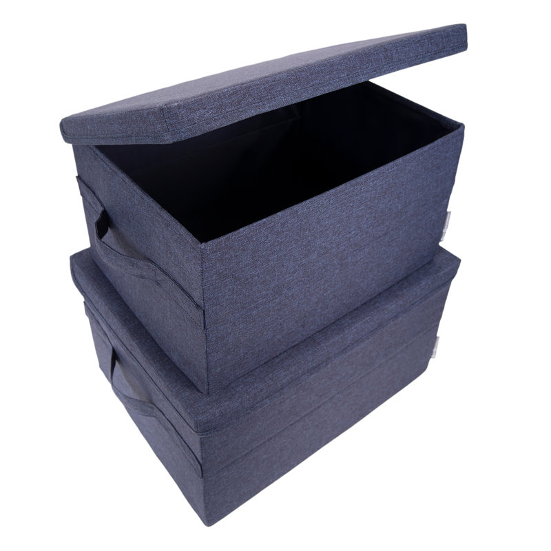 Boîte de rangement en tissu souple, H 8,7 po x l 15,75 po x P 11,8 po, Marine