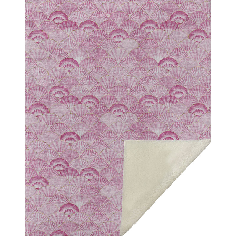 Jeté en sherpa One Pixie Street rose 50 "x 70", rose, Rose; fuchsia; ivoire; or