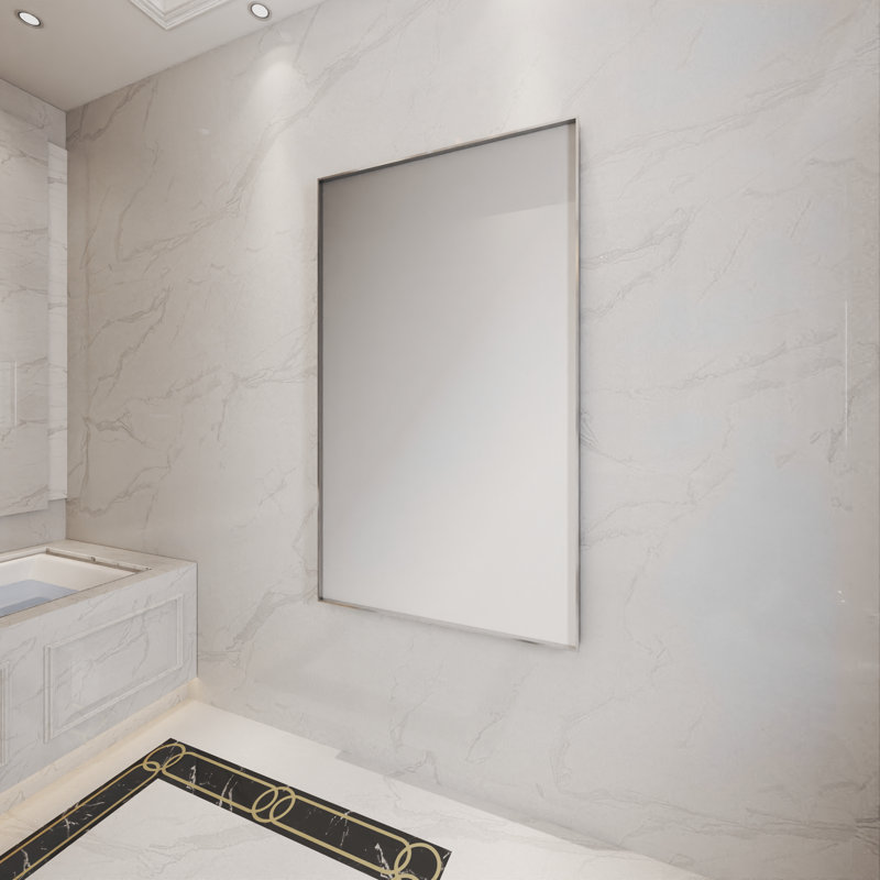 Metal Rectangle Mirror, 36" x 60", Silver