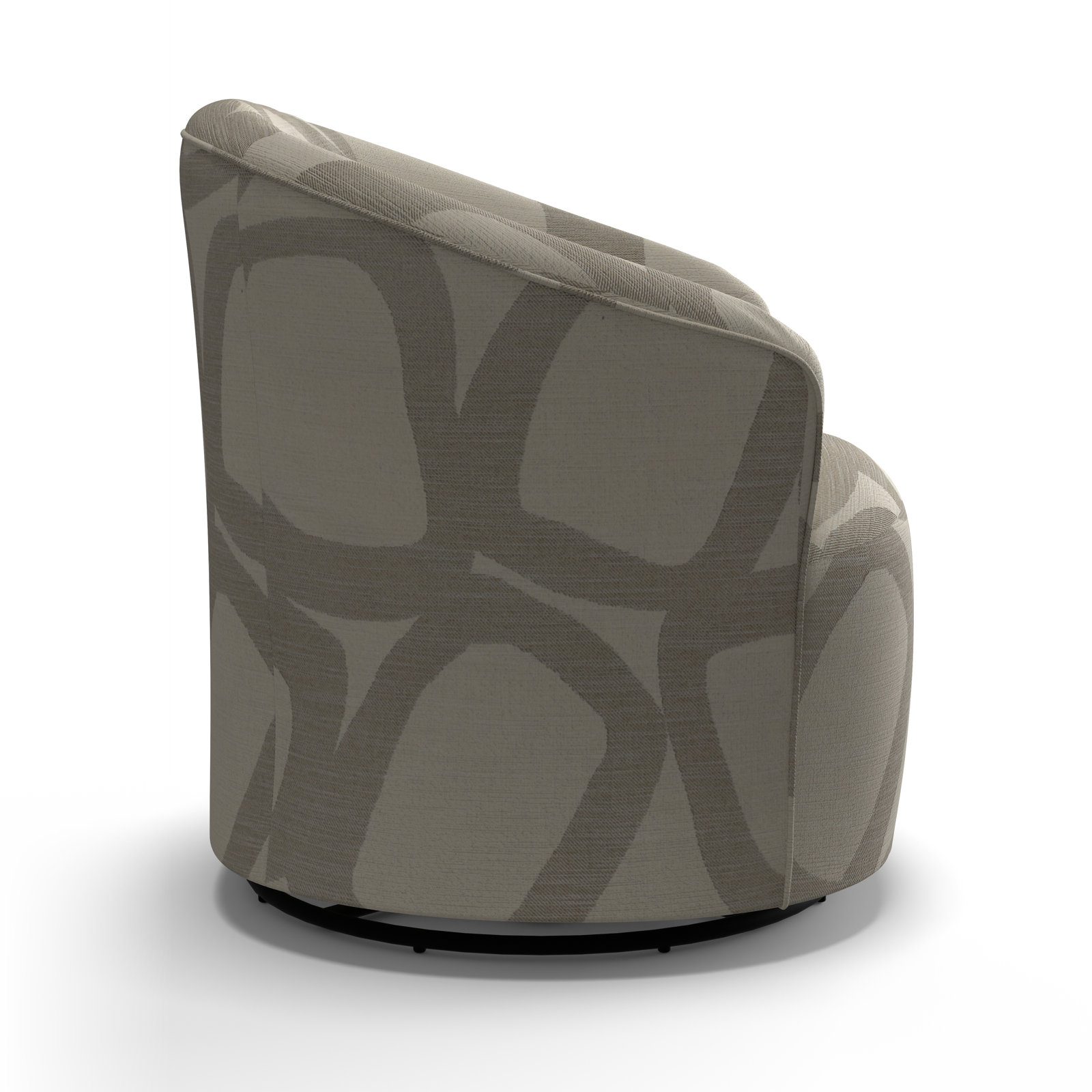 Jude Upholstered Swivel Nursery Chair, Keegan Sisal Abstract Performance