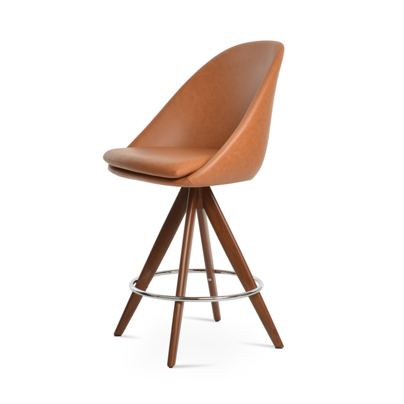 Tabouret pivotant Avanos Pyramid, Beige, Bar Stool (29.5” Seat Height), Cream