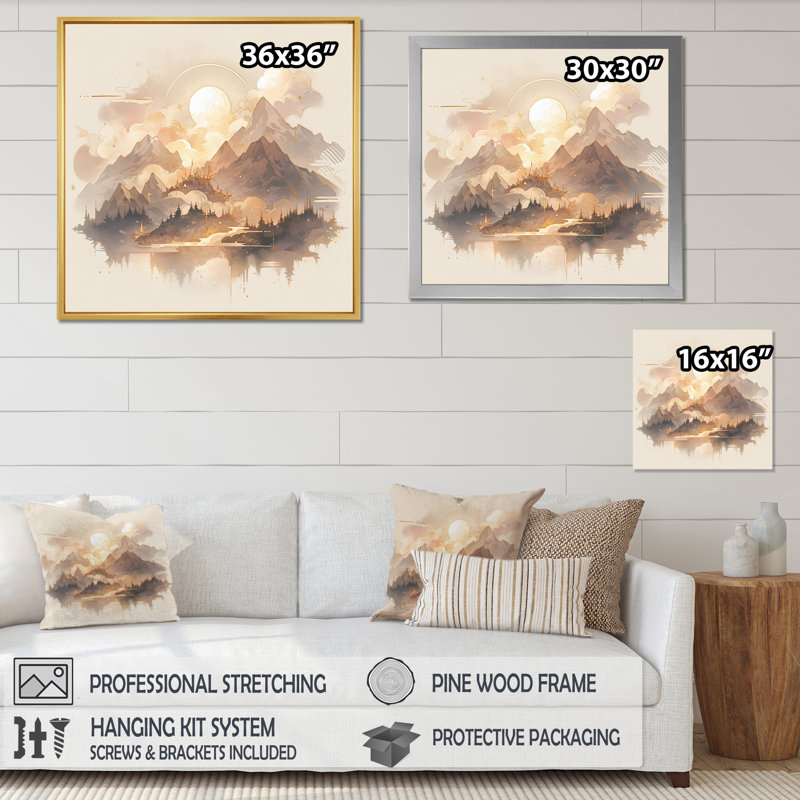 Bold Mountain Wilderness - Paysages abstraits, art mural, Cadre photo noir, H 36 po x l 36 po x P 1,5 po