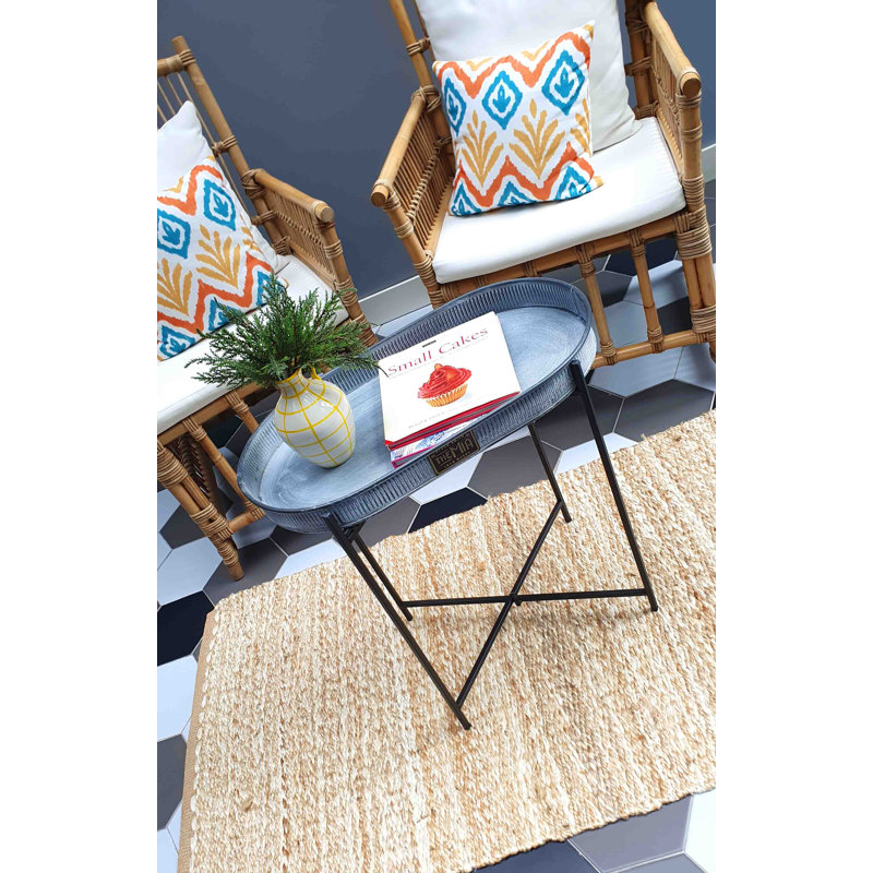 Tray Top Cross Legs End Table