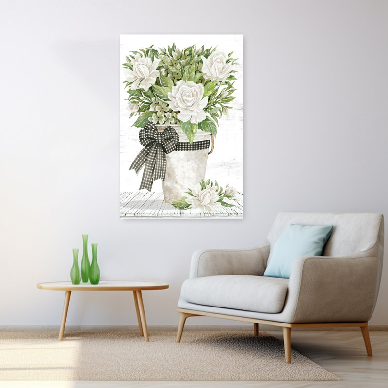 Farmhouse Roses, art contemporain abstrait rustique, H 48 po x l 32 po