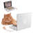 Kopinma laptop scratcher cat toy laptop with fluffy mouse interactive toys cat enrichment toys for indoor cat kitten cardboard cat scratch pads cat interactive toy to relieve boredom