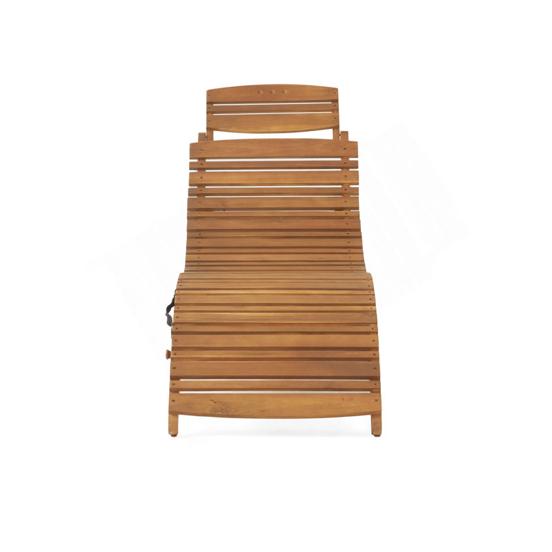 Chaise longue pliable en bois Lahaina, Brun