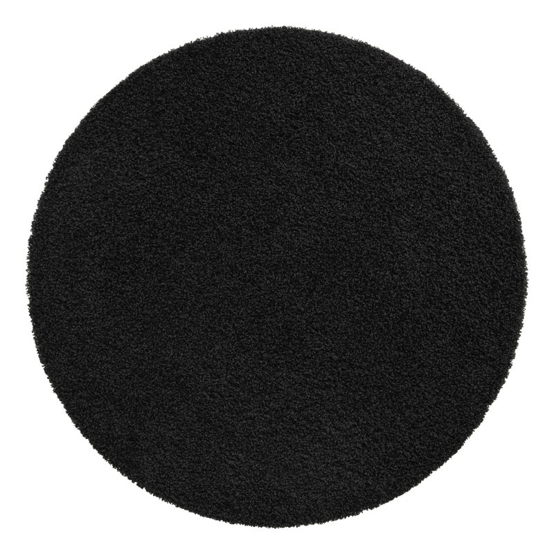 Tapis noir de jais Santoshi, Rond 7 pi 1 po