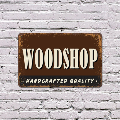 Woodshop Street (2 Pack) 8 Inch x 12 Inch Plastic Sign
