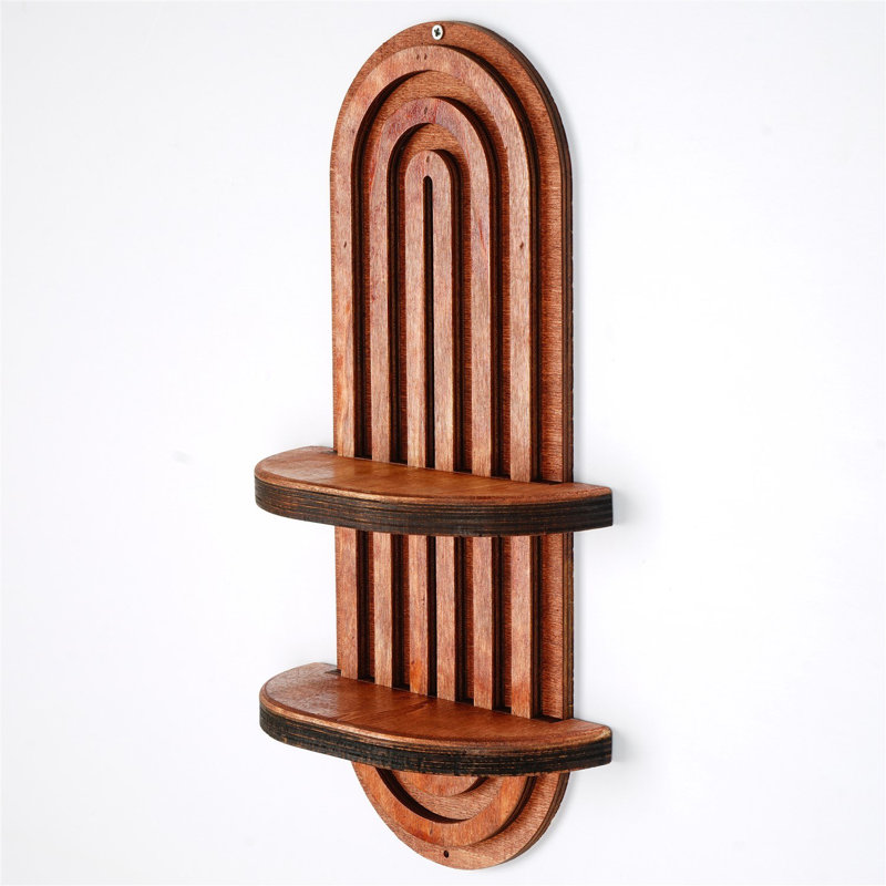 Tablette murale Colesen, 15,7 po x 7,9 po x 3,5 po | Fabrication 100% contreplaqué, épaisseur: 0,7 po | Conception géométrique élégante pour la décoration et le rangement de la maison | Parfait pour le salon, la chambre à coucher ou le bureau | Pi