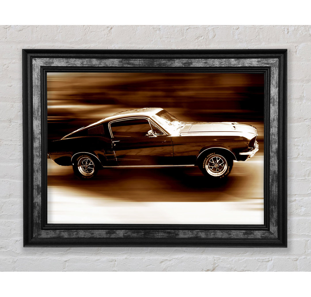 Mustang On The Move - Einzelner Bilderrahmen Kunstdrucke