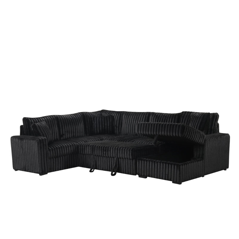 Sonic Black Sectional With Pull-Out Bed