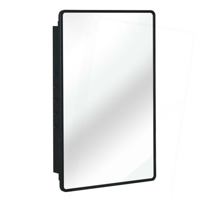 Armoire à miroir en métal à fixation murale ou encastrée
