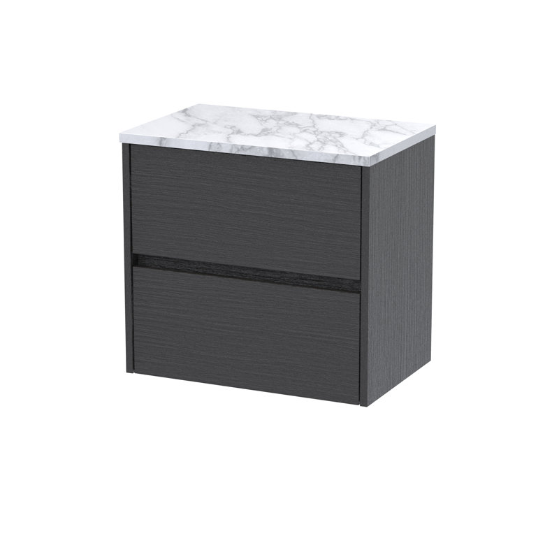 Havana 60.5cm Single Bathroom Vanity Base Only, Graphite Grey Woodgrain