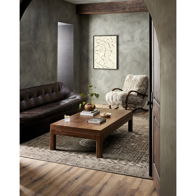 Tobin Armchair, Terra Brown Parawood, Taupe Mongolian Fur