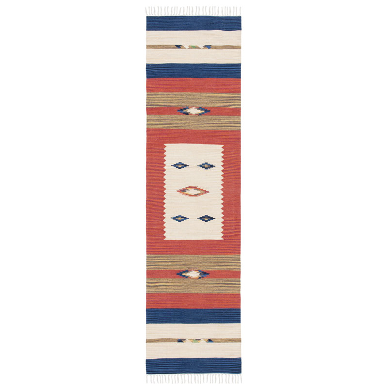 Barham Hand Woven Cotton Southwestern Area Rug, Runner 2'3" x 9'