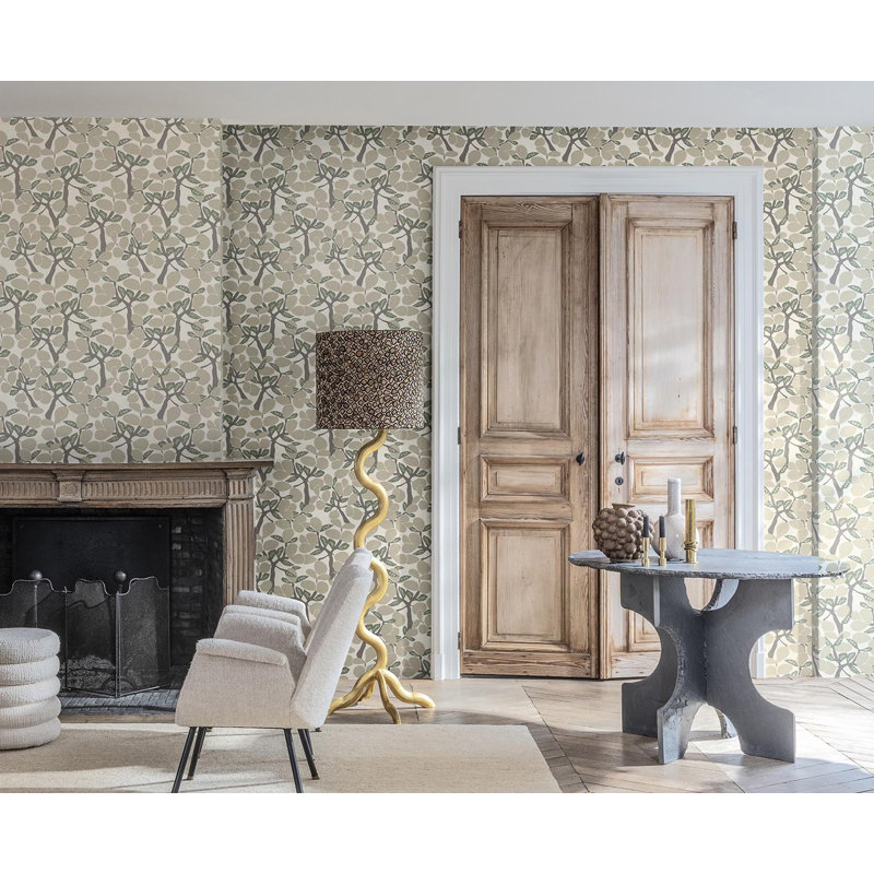 Double rouleau floral Dhane, Citron