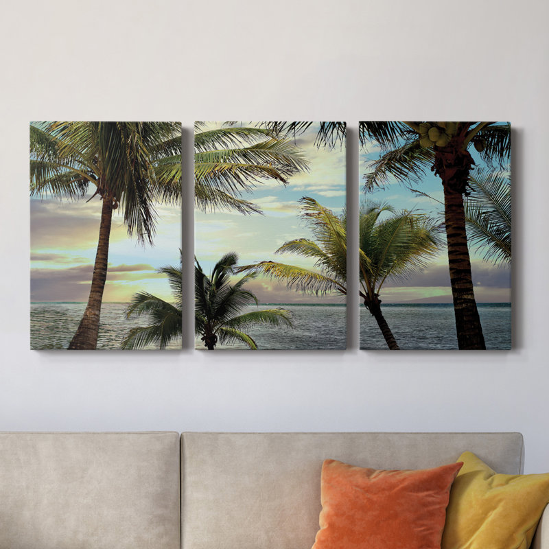 «Honduras Sunset» - Toile tendue avec châssis de qualité supérieure - Prêt à être accroché, H 18 po x l 36 po x P 1 po