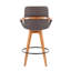 Tabouret de bar moderne Mid-Century avec pivotement à 360 degrés et similicuir confortable