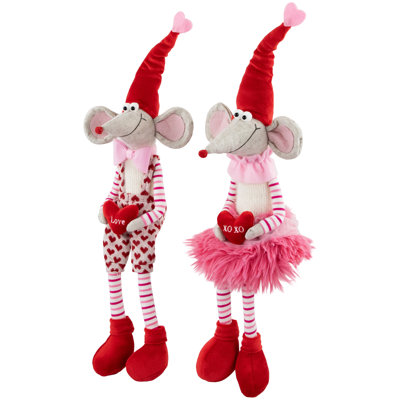 Valentine's Day Mice Stuffed Holiday Accent