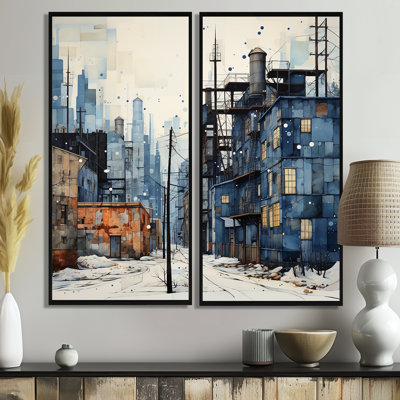 Warehouse Industrial Dots - Art mural industriel 2 panneaux