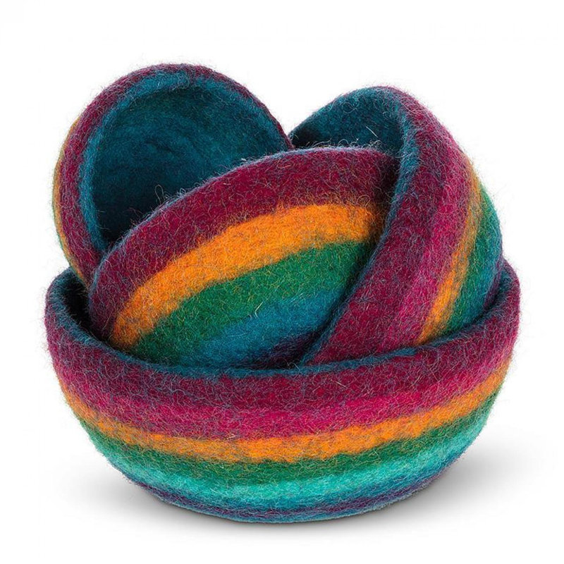 Ensemble de 4 bols gigognes en feutre multicolore