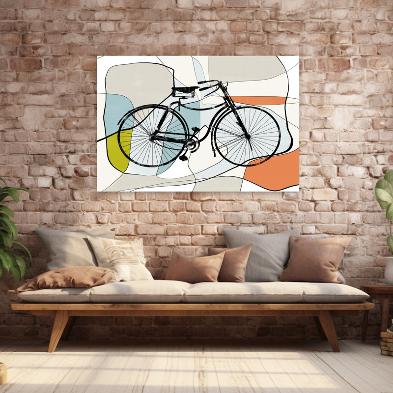 Bicycle Art Abstract Modern Wall Art Print, 152.4cm H x 101.6cm W