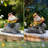 Solar Powered Gnome Riding Turtle Lighted Garden Statue