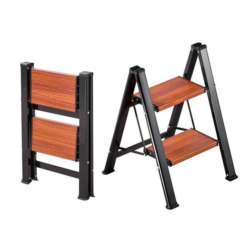 Échelle à 2 marches, escabeau pliant avec large pédale antidérapante et poignée confortable, support de plante portative en aluminium léger d'une capacité de 330 lb, multiusage pour adultes, réparation à domicile, nettoyage