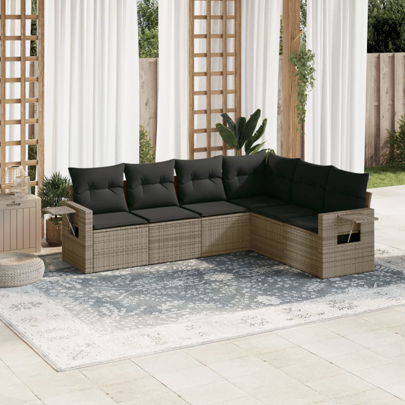 Ensemble de canapé de jardin pliable en rotin 6 pièces Vidaxl