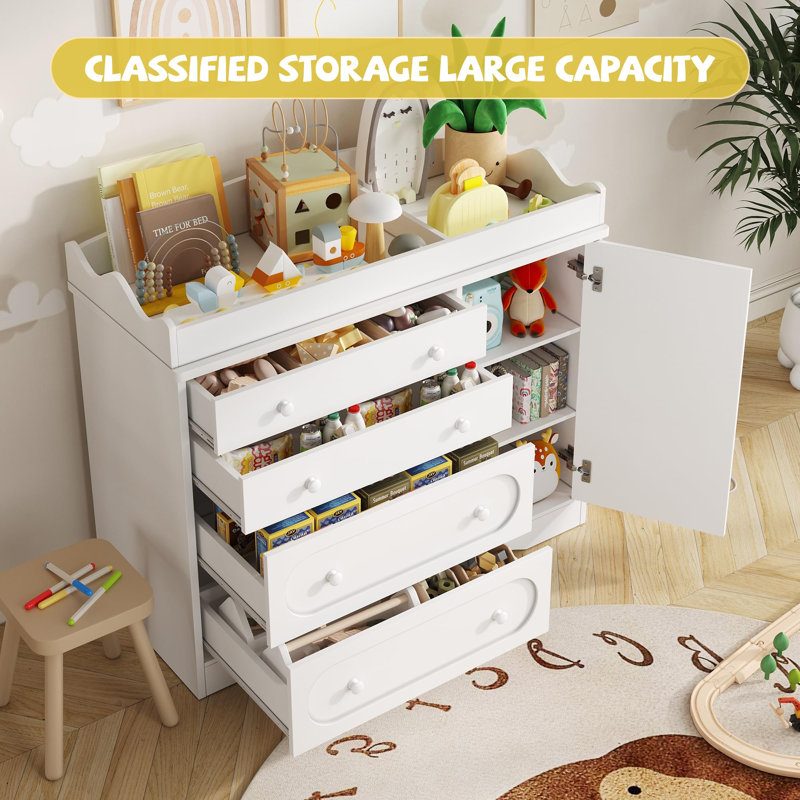 Bibliothèque et rangement pour jouets avec tablette ouverte
