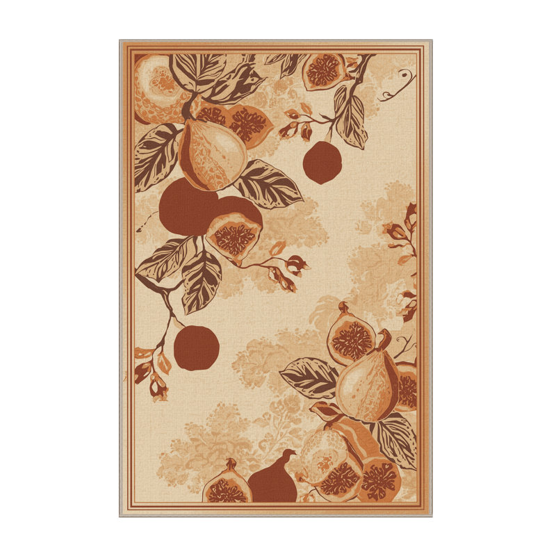 Tapis oriental brun lavable à la machine Kirkwood Fig, 5 x 8