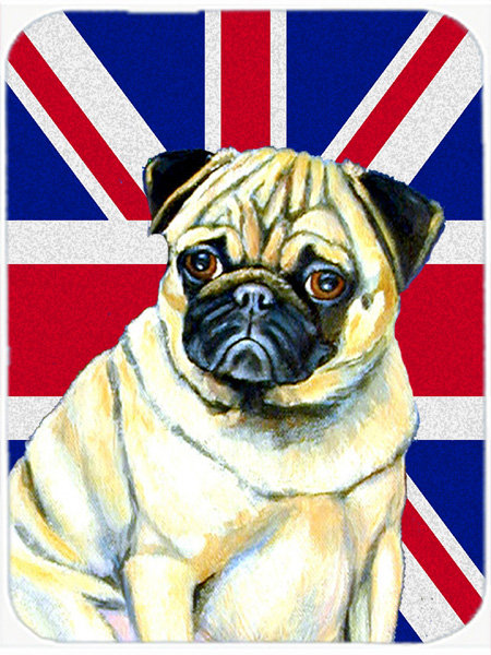 Carlin à trésors avec panneau de coupe en verre à drapeau anglais britannique caroline Union Jack