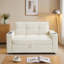 2-Seater Corduroy Sofa Bed with LED Shelf, Hidden Storage, Cup Holders & Pull-Out Sleeper for Small Spaces-134592173