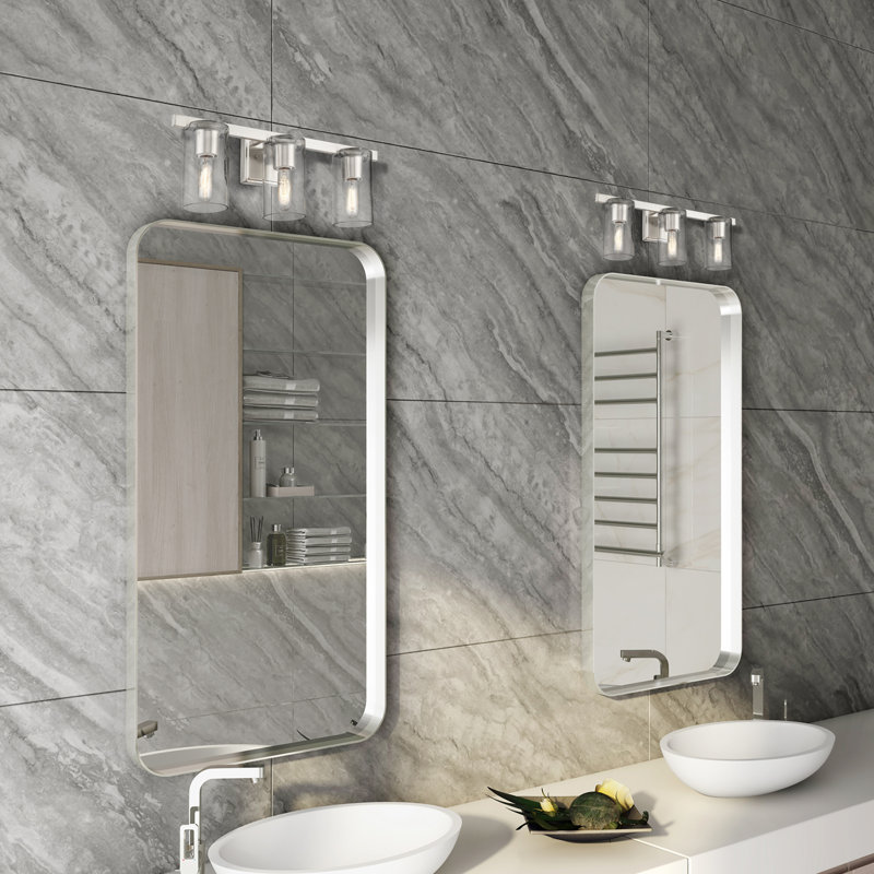 Éclairage pour salle de bain 3 lumières à intensité variable, Nickel brossé