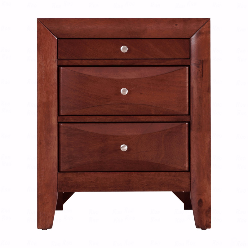 Bedroom Nightstand With Ample Storage, Brown