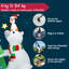 Ours polaire de Noël de 6 pi avec pingouin et arbre de Noël avec lumières DEL intégrées