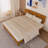 Solid Wood Platform Bed Frame , King Bed Frame With Headboard Included, Mid Century Modern Bed, Caramel-451595204-451595210