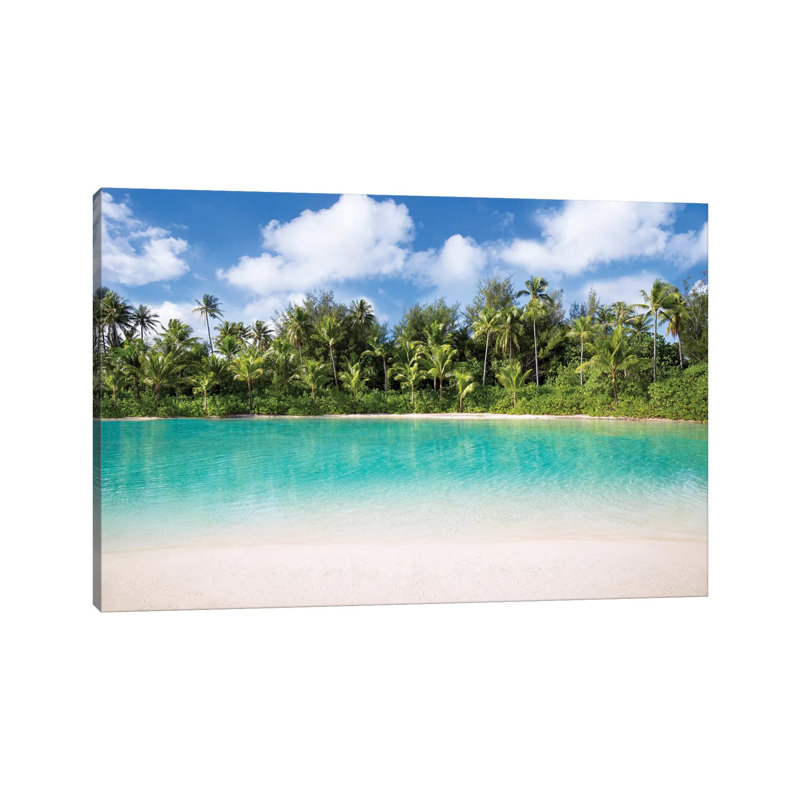 «Turquoise Water Of The Lagoon On Bora» par Jan Becke - Toile tendue, estampe numérique sur toile tendue
