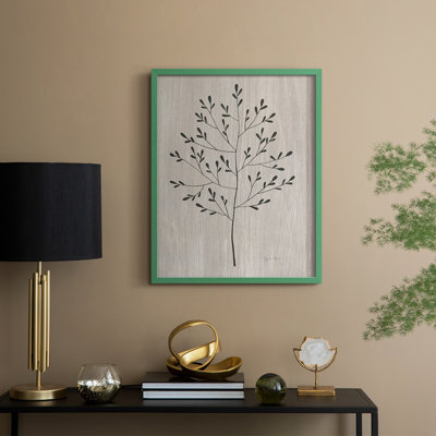 Feuilles et bois II, reproduction encadrée - bois massif