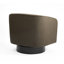 Velvet Upholstered Swivel Barrel Chair-2040480580